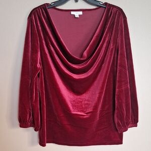 Elegant Red Velvet Women's Top